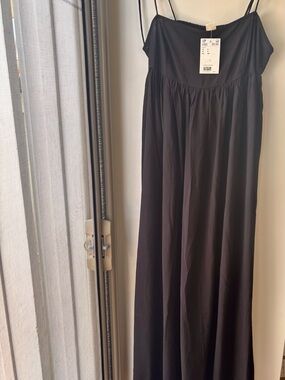 Women’s Black Maxi Dress - Lightweight -Adjustable tie straps-Black-NWT-Size S